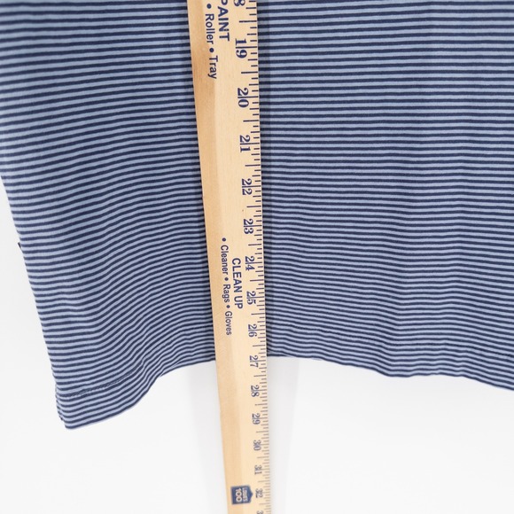 Patagonia Mens Med Daily Polo Shirt Blue Striped Short Sleeve Pocket Gorpcore - Picture 7 of 8